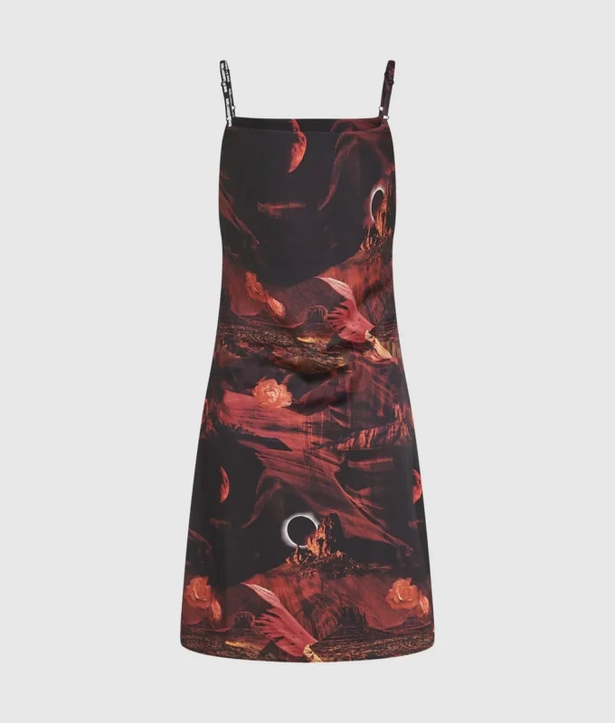 Satin-Kleid mit Allover-Print