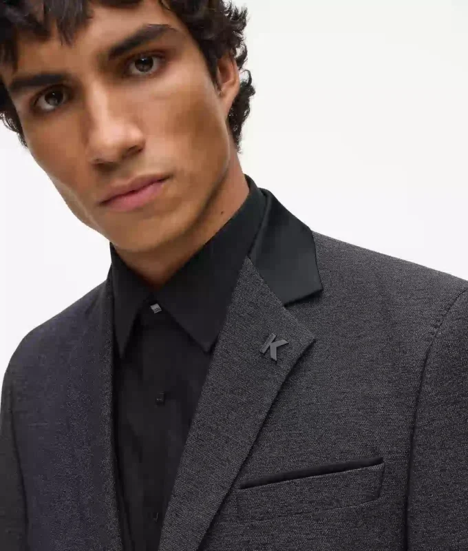 Satin-Kragen-Blazer