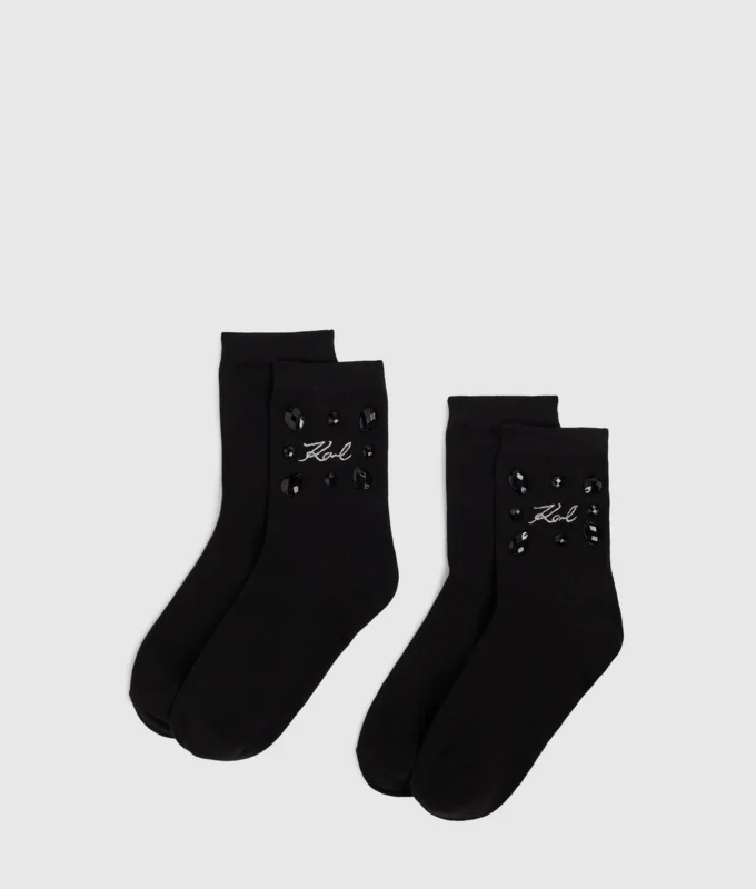 Signature-Socken mit Edelsteinverzierung – 2er-Pack Signature-Socken mit Edelsteinverzierung – 2er-Pack