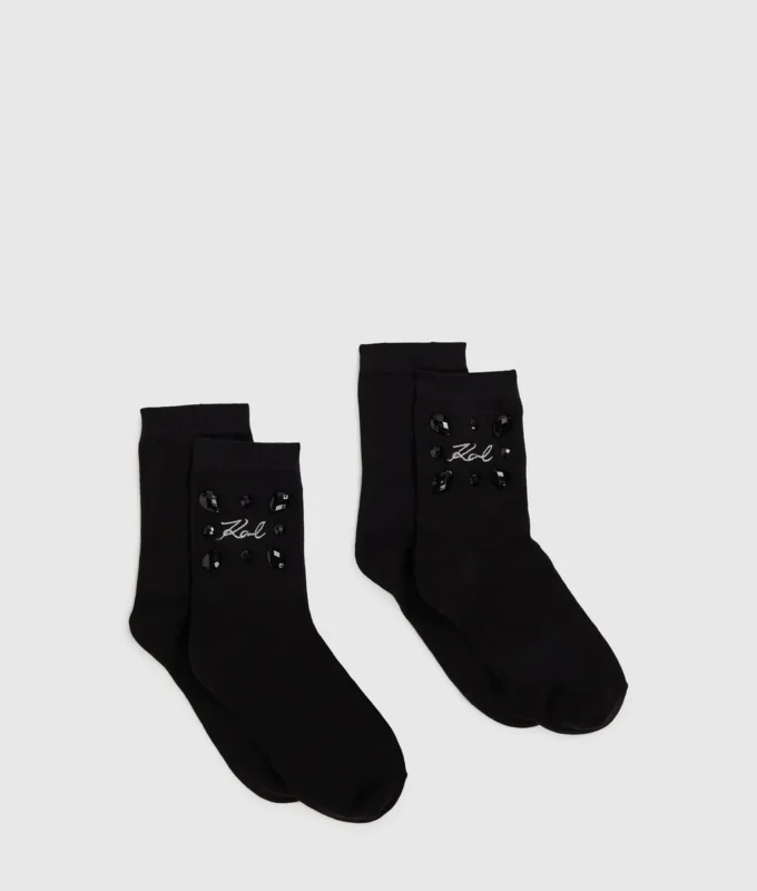 Signature-Socken mit Edelsteinverzierung – 2er-Pack Signature-Socken mit Edelsteinverzierung – 2er-Pack