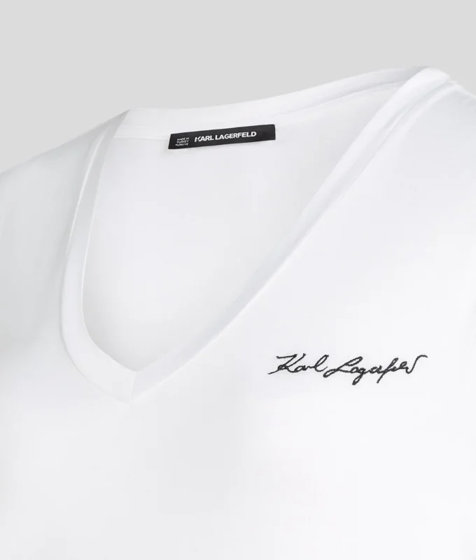SIGNATURE V-NECK RUCHED T-SHIRT SIGNATURE V-NECK RUCHED T-SHIRT