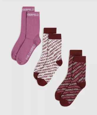 Socken mit durchgehendem Logo – 3er-Pack