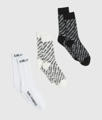 Socken mit durchgehendem Logo – 3er-Pack
