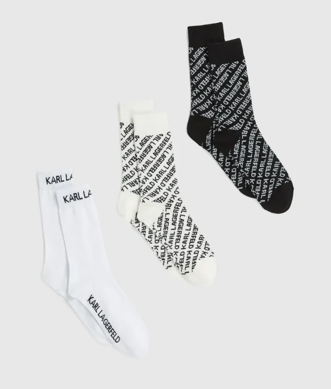 Socken mit durchgehendem Logo – 3er-Pack