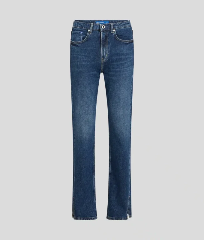STRAIGHT-JEANS MIT SPLIT-SAUM UND HOHER TAILLE STRAIGHT-JEANS MIT SPLIT-SAUM UND HOHER TAILLE