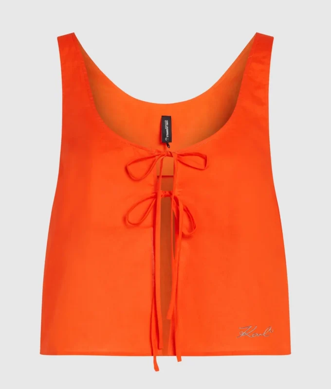 Strandtop mit Bindeband vorne Strandtop mit Bindeband vorne