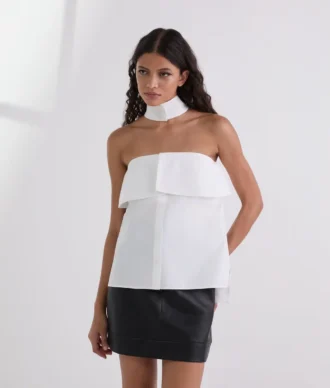 STRAPLESS POPLIN SHIRT STRAPLESS POPLIN SHIRT