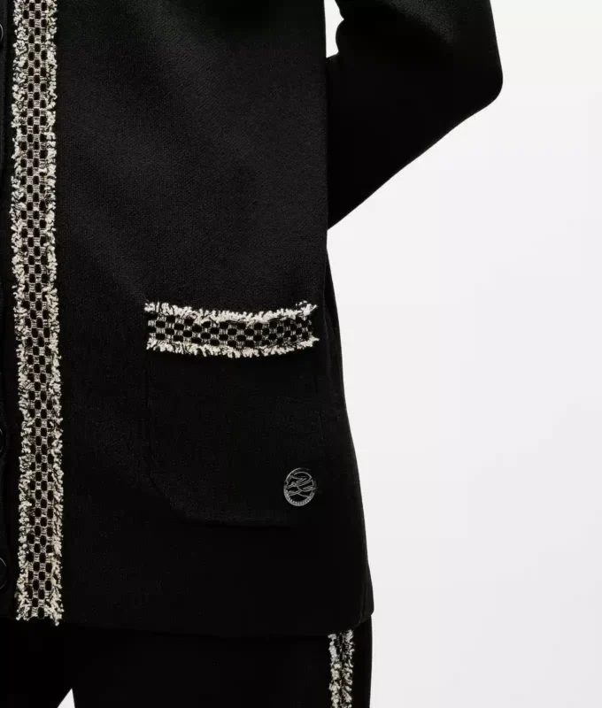 Strickjacke mit Bouclé-Details Strickjacke mit Bouclé-Details