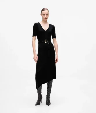 Strickkleid mit Gürtel