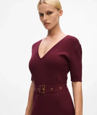 Strickkleid mit Gürtel