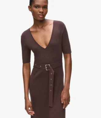 Strickkleid mit Gürtel