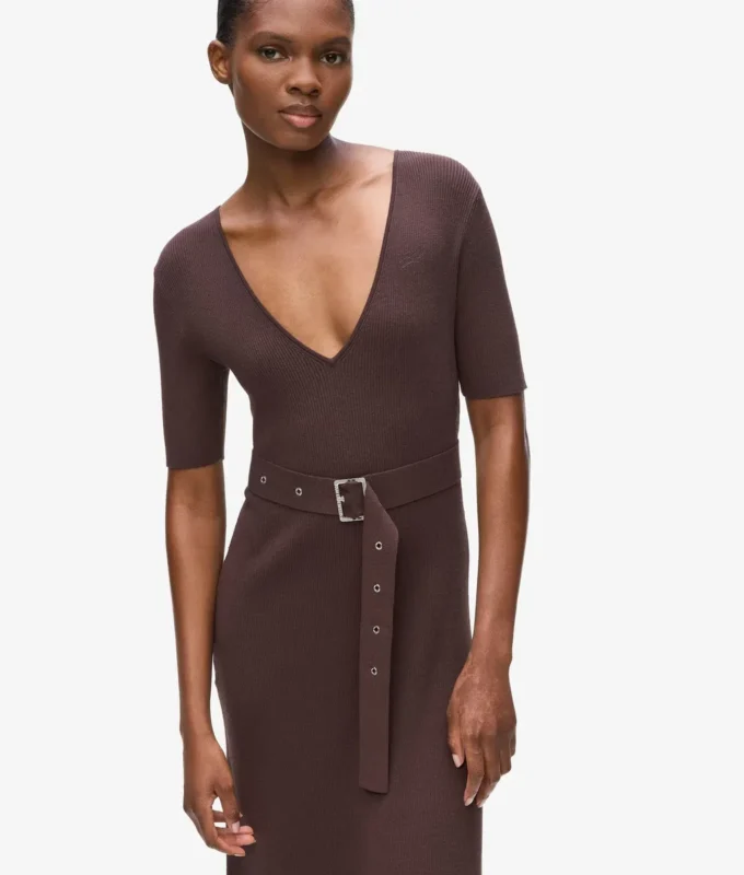 Strickkleid mit Gürtel