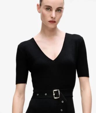 Strickkleid mit Gürtel