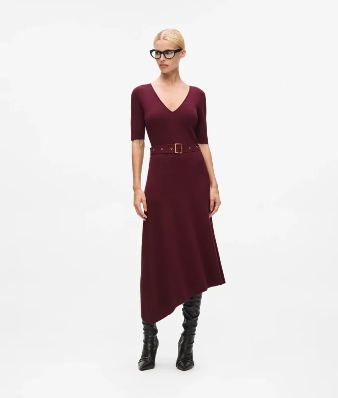 Strickkleid mit Gürtel