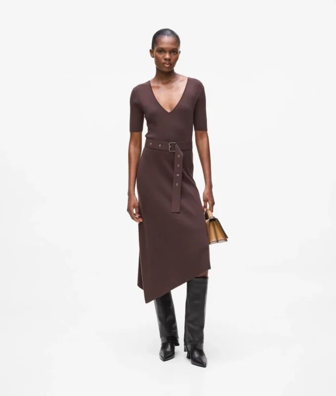 Strickkleid mit Gürtel