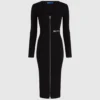 Strickkleid mit Reißverschluss vorne Strickkleid mit Reißverschluss vorne