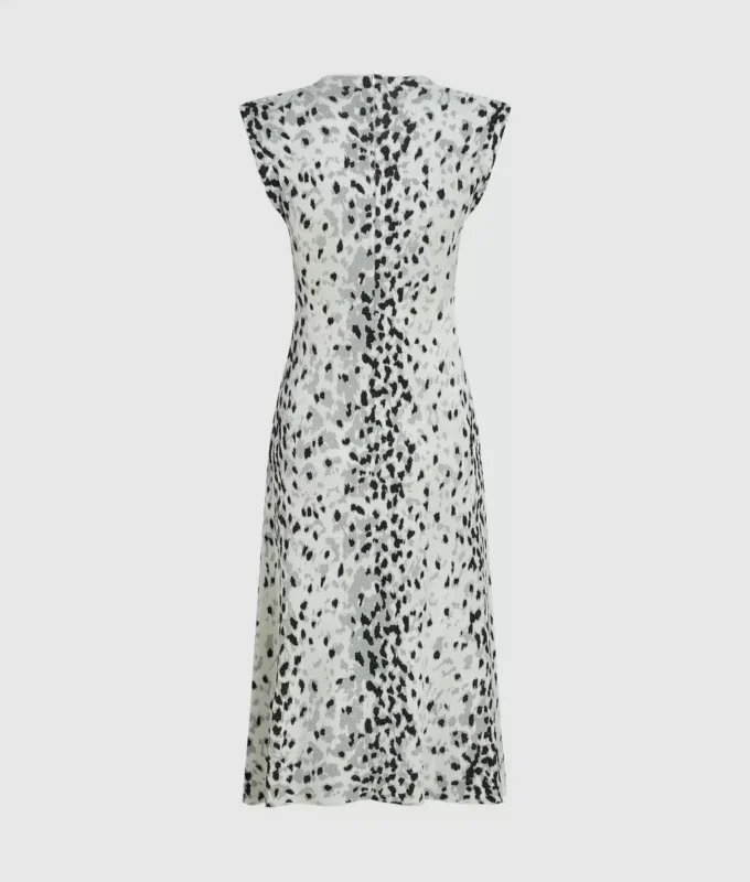 Strickkleid mit Schneeleopardenmuster