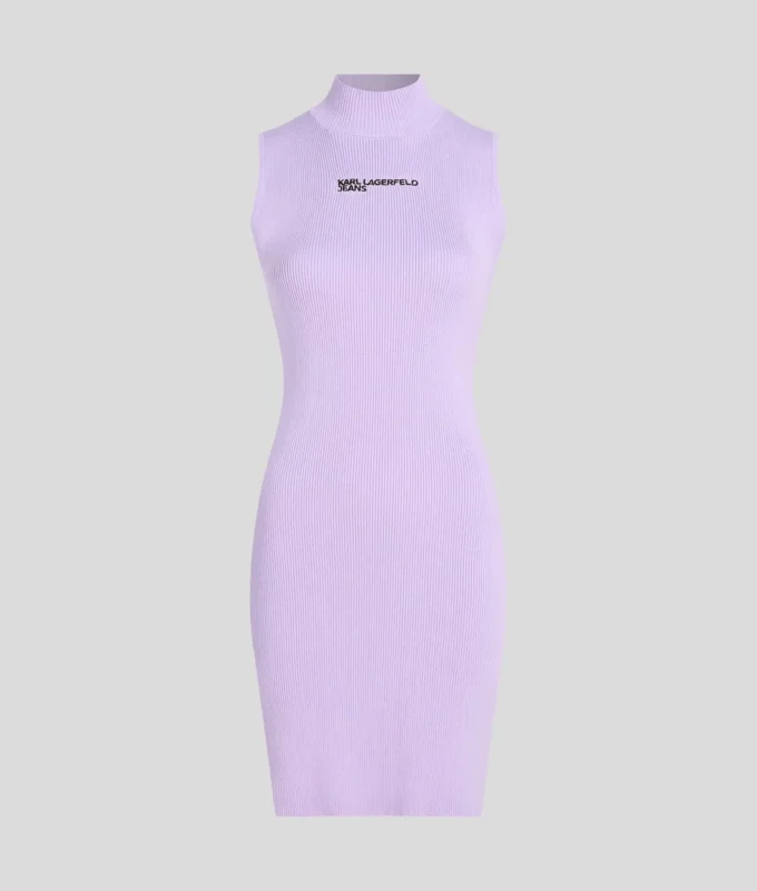 STRICKKLEID MIT STEHKRAGEN