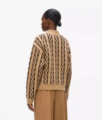 Strickpullover mit Rollkragen und Zopfmuster