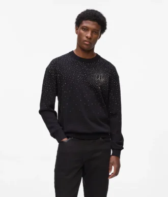Strickpullover mit Strass-Degradé-Effekt Strickpullover mit Strass-Degradé-Effekt