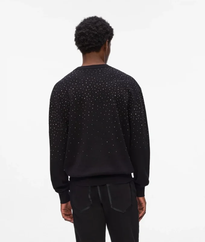 Strickpullover mit Strass-Degradé-Effekt Strickpullover mit Strass-Degradé-Effekt