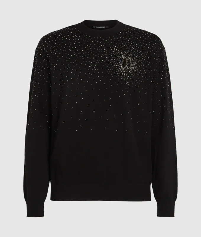 Strickpullover mit Strass-Degradé-Effekt Strickpullover mit Strass-Degradé-Effekt