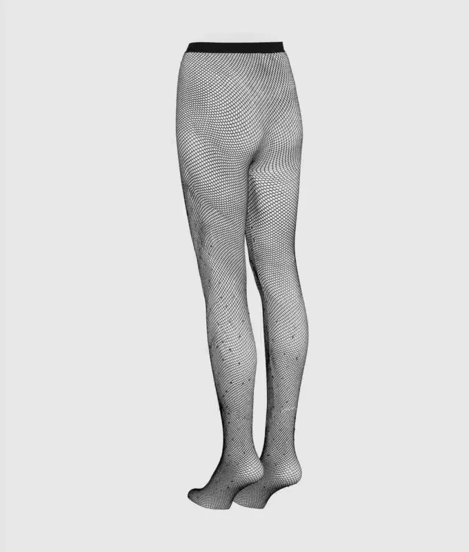 Strumpfhose mit Logo-Strasssteinen Strumpfhose mit Logo-Strasssteinen