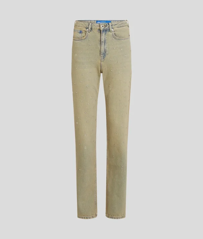 STUDDED HIGH-RISE STRAIGHT JEANS STUDDED HIGH-RISE STRAIGHT JEANS