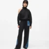 Sweathose mit Denim-Einsatz Sweathose mit Denim-Einsatz