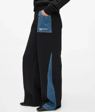 Sweathose mit Denim-Einsatz Sweathose mit Denim-Einsatz