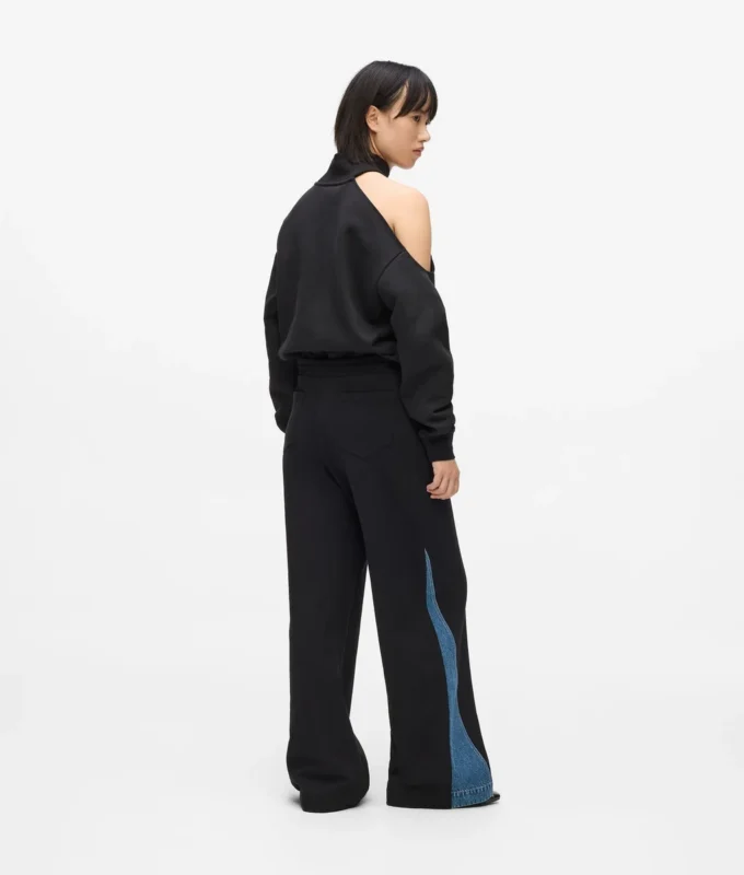 Sweathose mit Denim-Einsatz Sweathose mit Denim-Einsatz