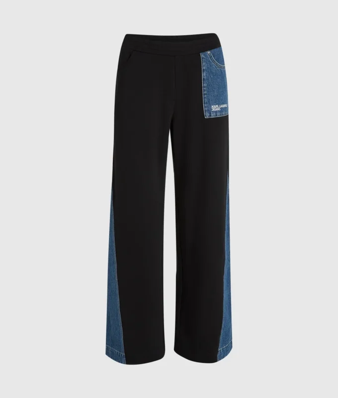 Sweathose mit Denim-Einsatz Sweathose mit Denim-Einsatz