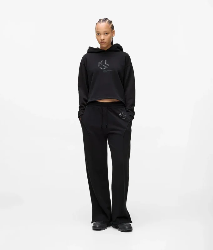 Sweathose mit Monogramm und Nieten Sweathose mit Monogramm und Nieten