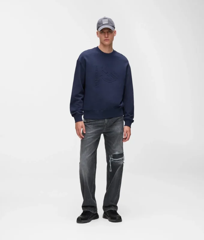 Sweatshirt mit geprägtem Monogramm Sweatshirt mit geprägtem Monogramm