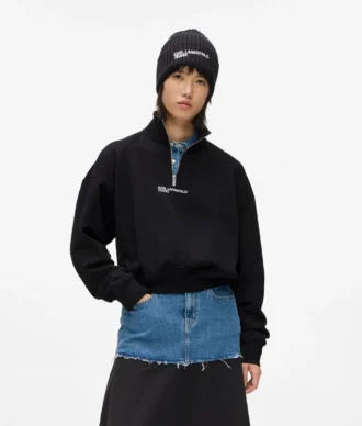 Sweatshirt mit halbem Reißverschluss