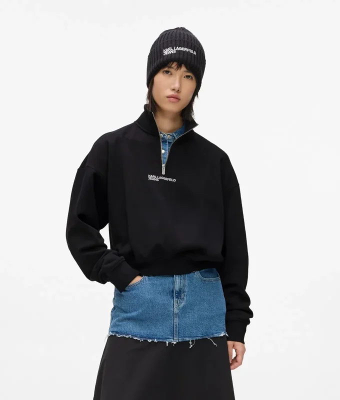 Sweatshirt mit halbem Reißverschluss Sweatshirt mit halbem Reißverschluss