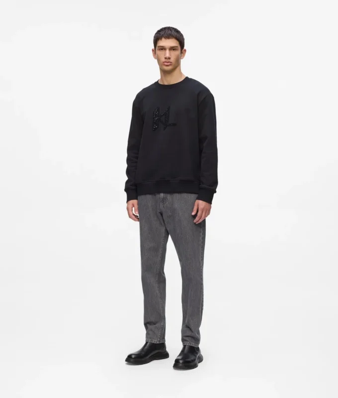 Sweatshirt mit Pailletten-Monogramm Sweatshirt mit Pailletten-Monogramm