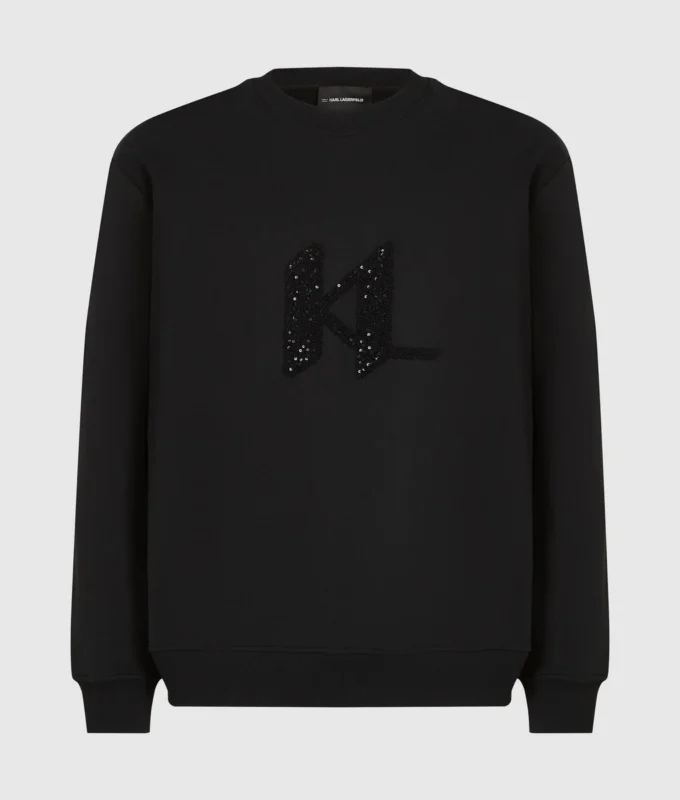 Sweatshirt mit Pailletten-Monogramm Sweatshirt mit Pailletten-Monogramm