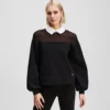 SWEATSHIRT MIT POPLIN-KRAGEN SWEATSHIRT MIT POPLIN-KRAGEN