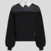 SWEATSHIRT MIT POPLIN-KRAGEN SWEATSHIRT MIT POPLIN-KRAGEN