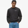 Sweatshirt mit Rundhalsausschnitt und Samtlogo Sweatshirt mit Rundhalsausschnitt und Samtlogo