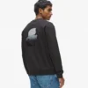 Sweatshirt mit Rundhalsausschnitt und Samtlogo Sweatshirt mit Rundhalsausschnitt und Samtlogo