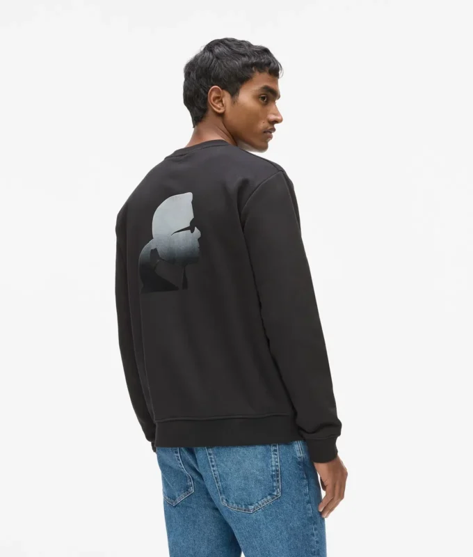 Sweatshirt mit Rundhalsausschnitt und Samtlogo Sweatshirt mit Rundhalsausschnitt und Samtlogo
