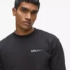 Sweatshirt mit Rundhalsausschnitt und Samtlogo Sweatshirt mit Rundhalsausschnitt und Samtlogo