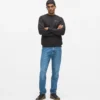 Sweatshirt mit Rundhalsausschnitt und Samtlogo Sweatshirt mit Rundhalsausschnitt und Samtlogo