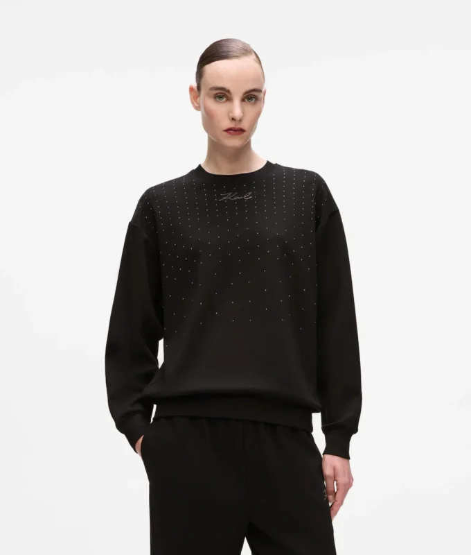 Sweatshirt mit Strasssteinen Sweatshirt mit Strasssteinen