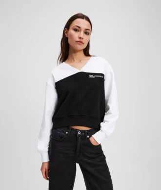 SWEATSHIRT MIT V-AUSSCHNITT