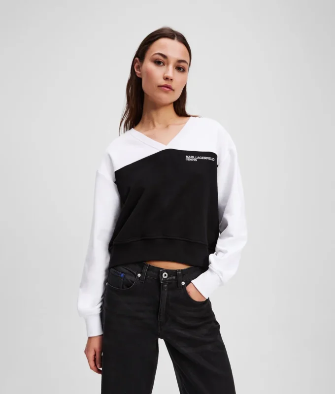 SWEATSHIRT MIT V-AUSSCHNITT SWEATSHIRT MIT V-AUSSCHNITT