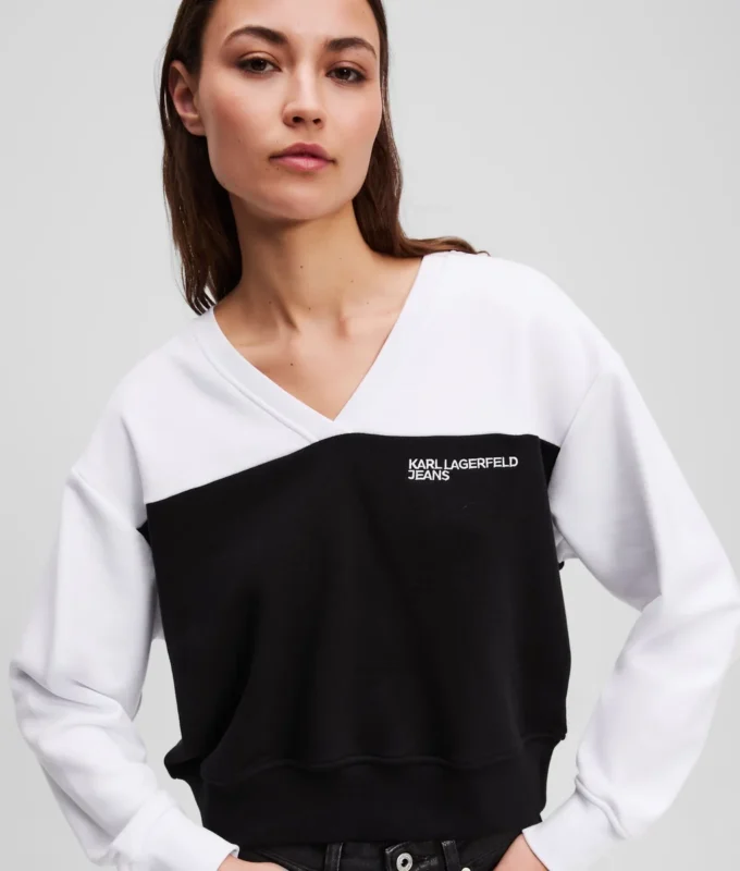 SWEATSHIRT MIT V-AUSSCHNITT SWEATSHIRT MIT V-AUSSCHNITT