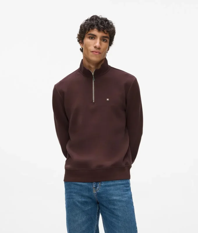Sweatshirt mit Viertelreißverschluss Sweatshirt mit Viertelreißverschluss
